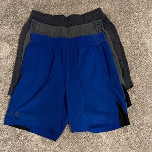 Lot of 3-Under Armour Men's Blue and Gray Athletic Shorts
